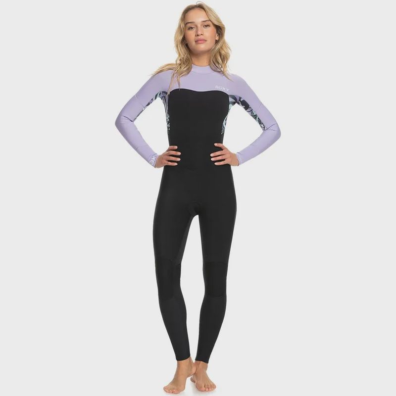 Roxy Womens Swell Series 4/3 Back Zip Wetsuit - Anthracite Splash
