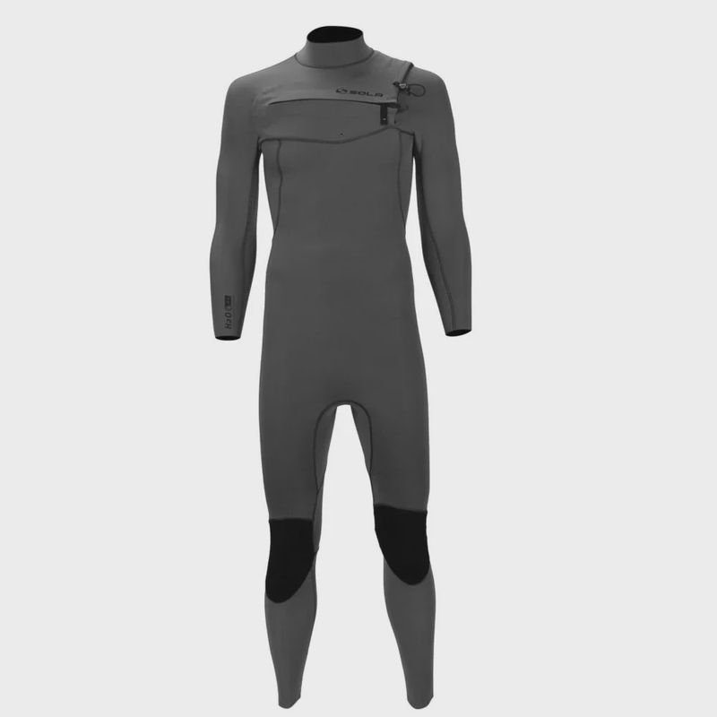Sola Mens H20 3/2 Chest Zip Wetsuit, Colour: Shadow, Size: SML