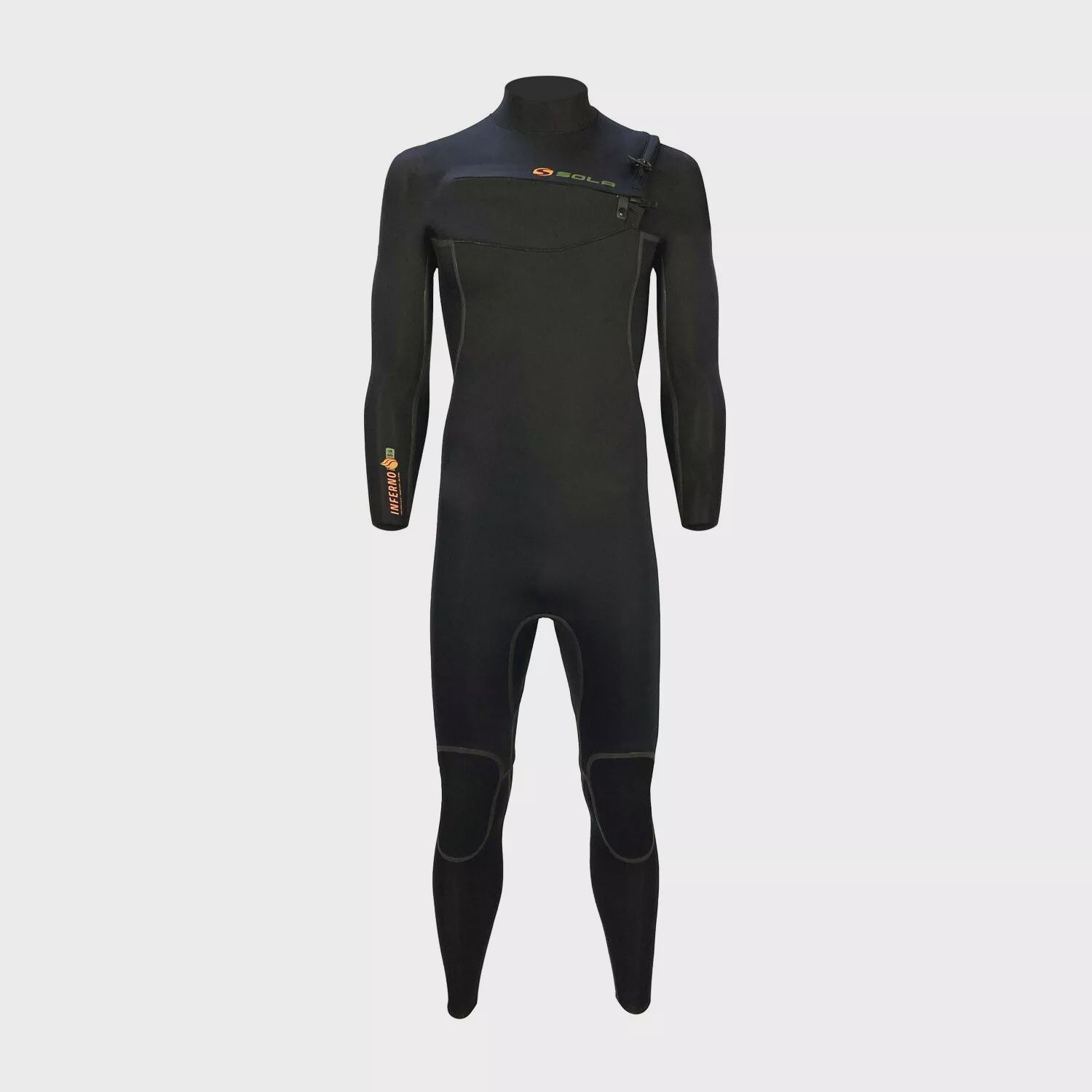 Sola Mens Inferno 5/4 Chest Zip Liquid Sealed Wetsuit, Size: MSM
