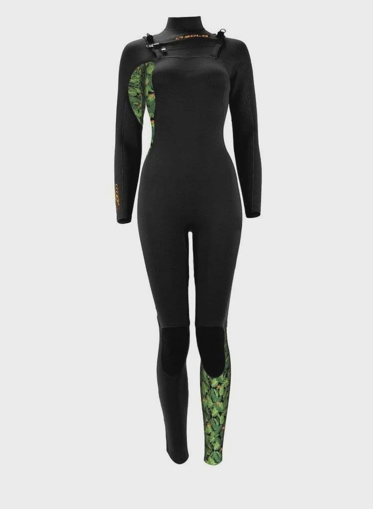 Sola Womens H20 3/2 Chest Zip Wetsuit, Colour: Paradise, Size: Ladies 16