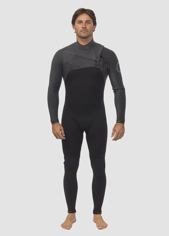 Vissla Mens High Seas II 3/2 Chest Zip Wetsuit - Charcoal