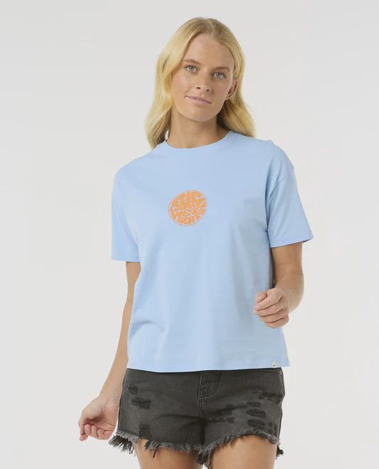 Rip Curl Icons Of Surf Relaxed Tee - Mid Blue