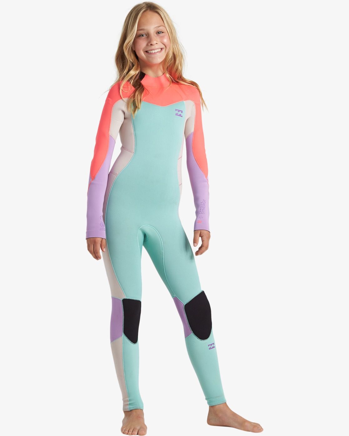 Billabong Girls 3/2 Synergy BZ GBS Wetsuits, Colour: Ice, Size: Age 8