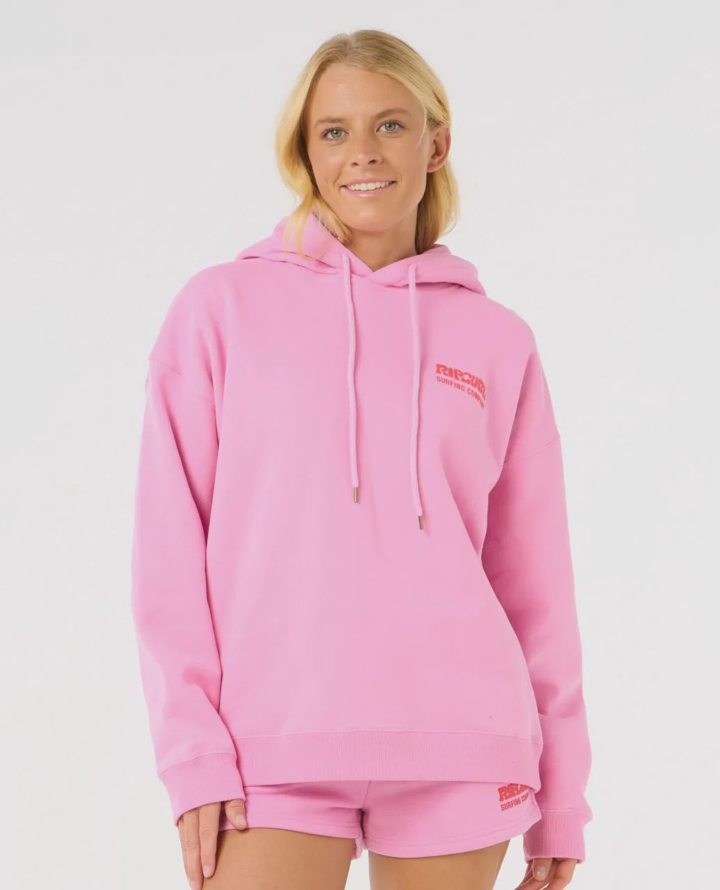 Rip Curl Surf Puff Heritage Hoodie - Pink, Size: XS