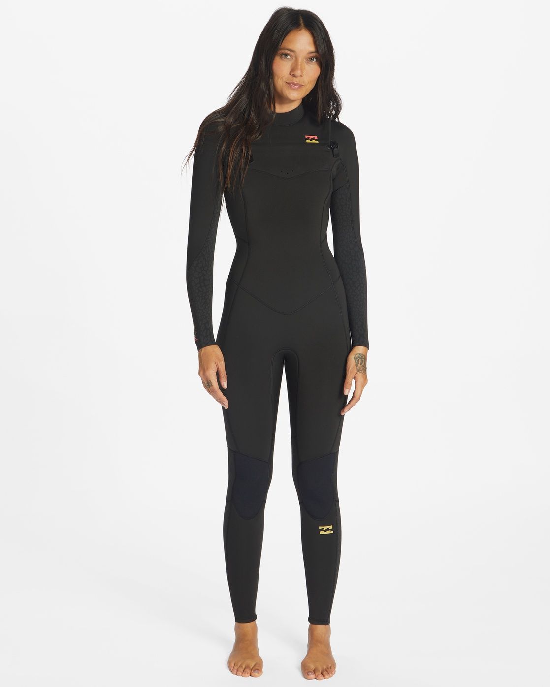 Billabong Women&#39;s Synergy 5/4 Chest Zip Wetsuit - Black Palms