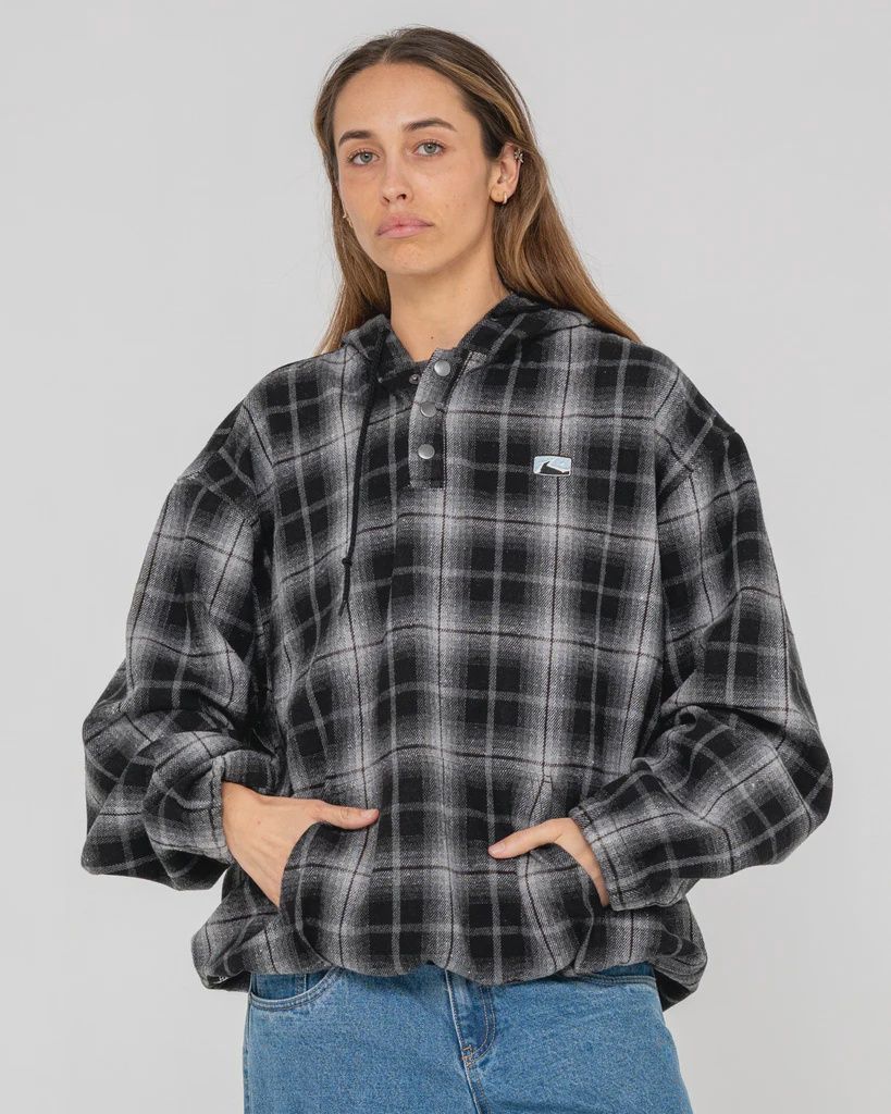 Rusty Mamba Long Sleeve Comfy Shirt Hoodie, Colour: BLK, Size: S