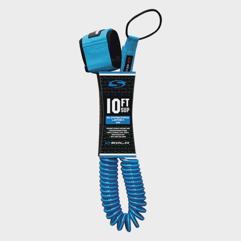 Sola 10 ft 8 mm SUP Coil Leash