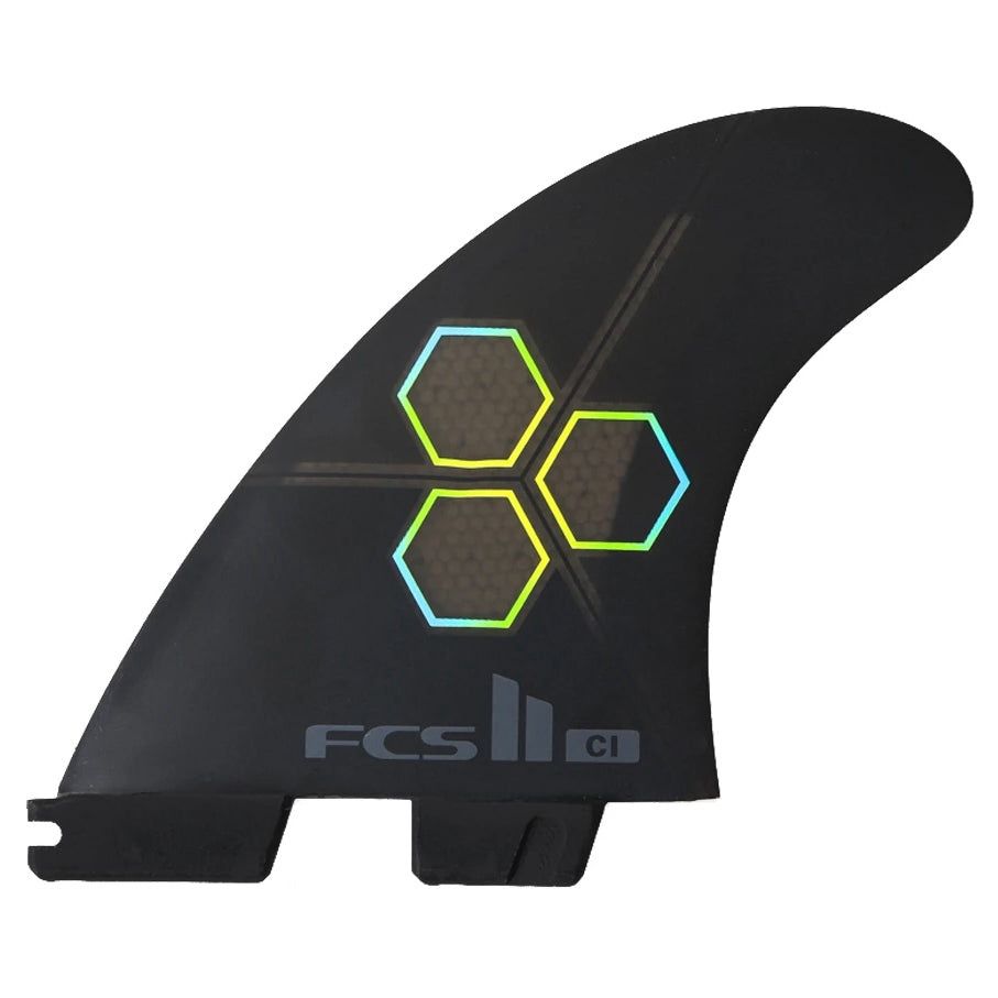 FCS II Channel Islands PC Tri Fin Set, Colour: Black, Size: Medium
