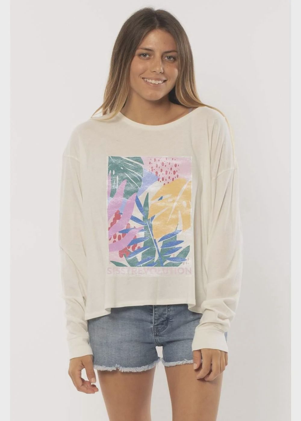 Sisstr Jungle LS Knit Tee – Vintage White, Size: S