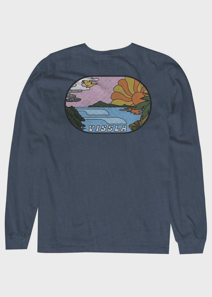 Vissla Portals LS Tee – Mist Heather, Size: M