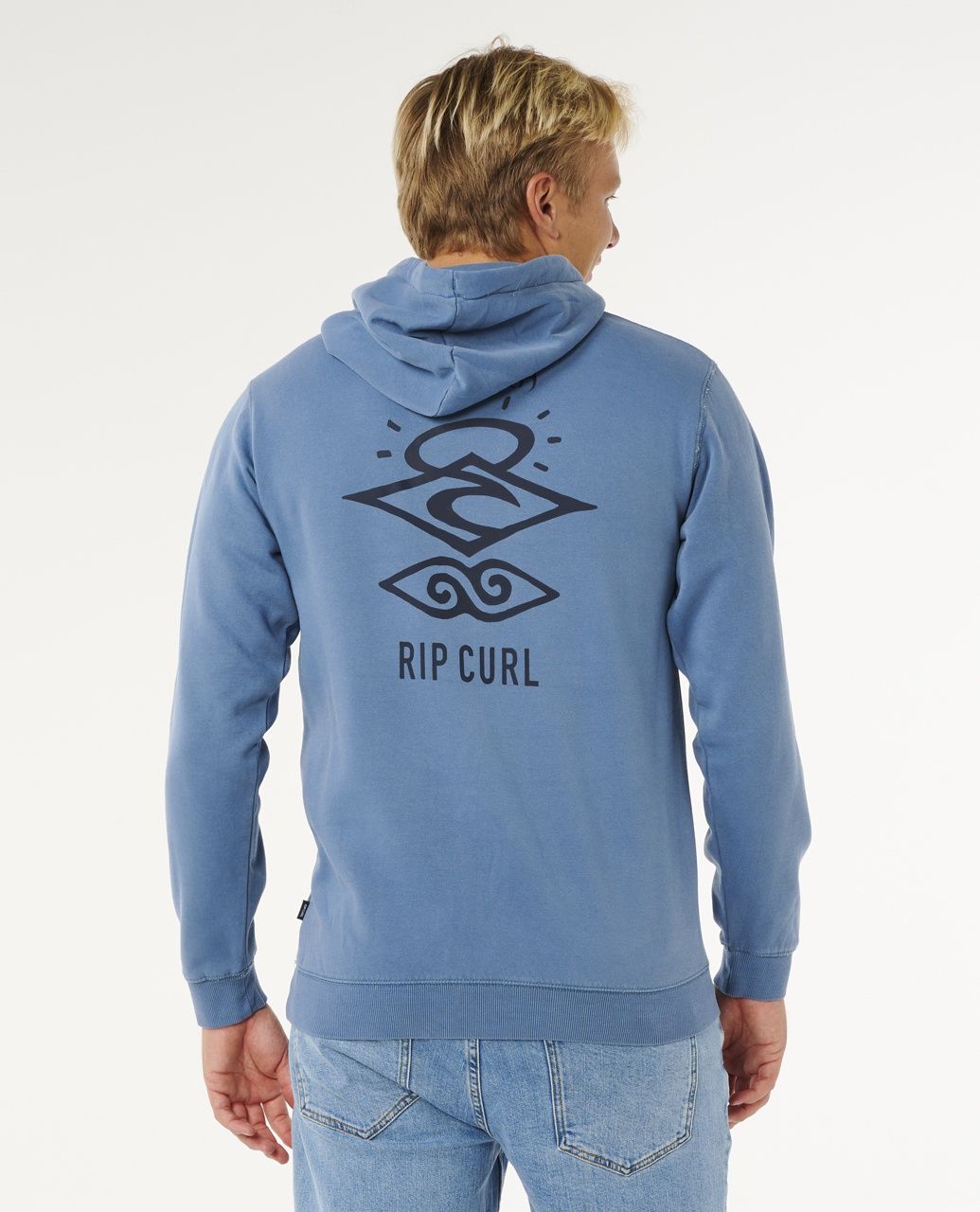 Rip Curl Search Icon Hooded Fleece - Blue Fin, Size: S