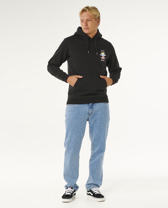 Rip Curl Search Icon Hooded Fleece - Black