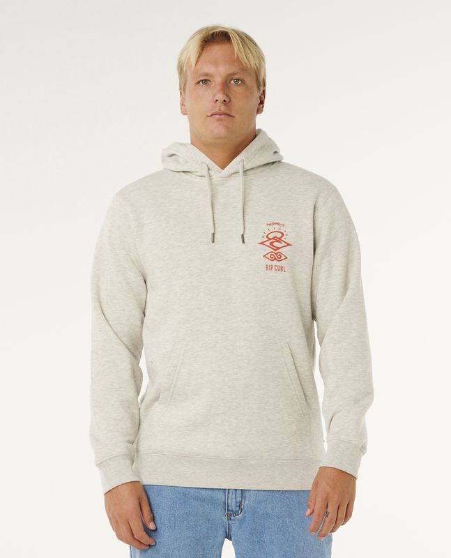 Rip Curl Search Icon Hooded Fleece - Light Grey Marle
