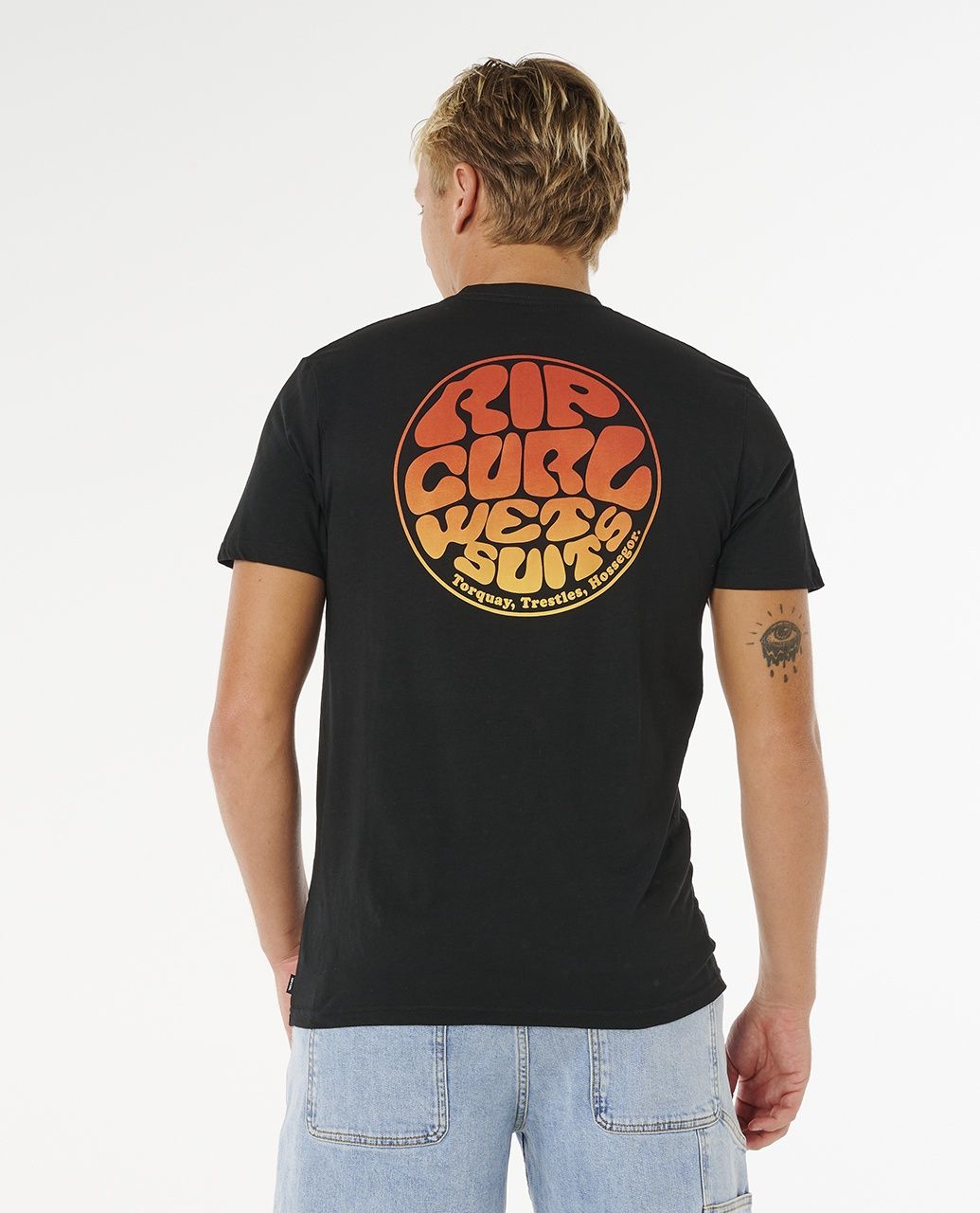 Rip Curl Wettie Passage Icon Tee - Black, Size: S