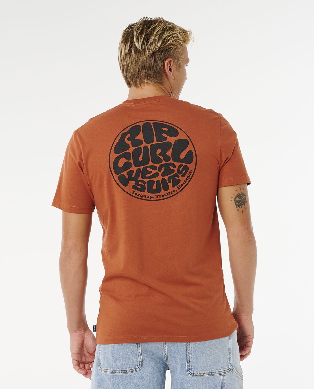 Rip Curl Wettie Passage Icon Tee - Baked Clay, Size: S