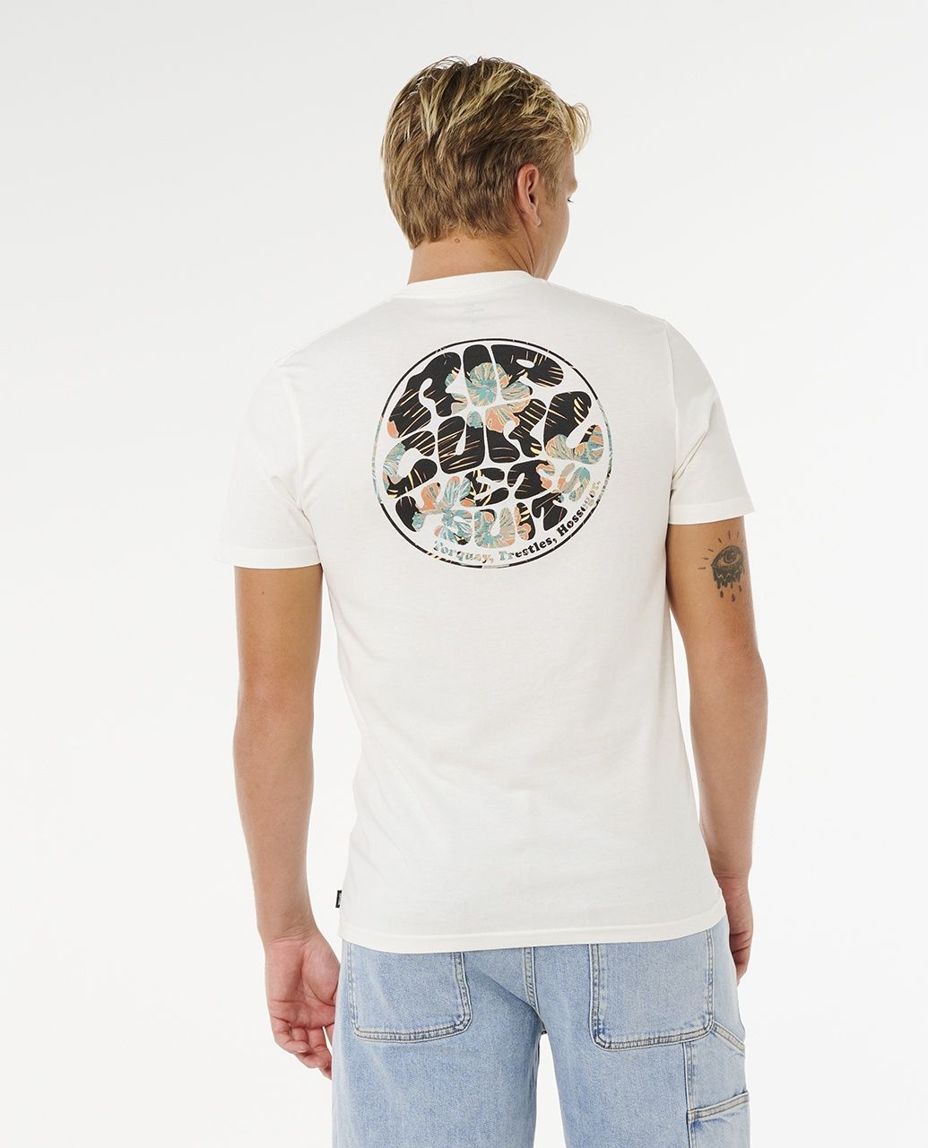 Rip Curl Wettie Passage Icon Tee - Bone, Size: S