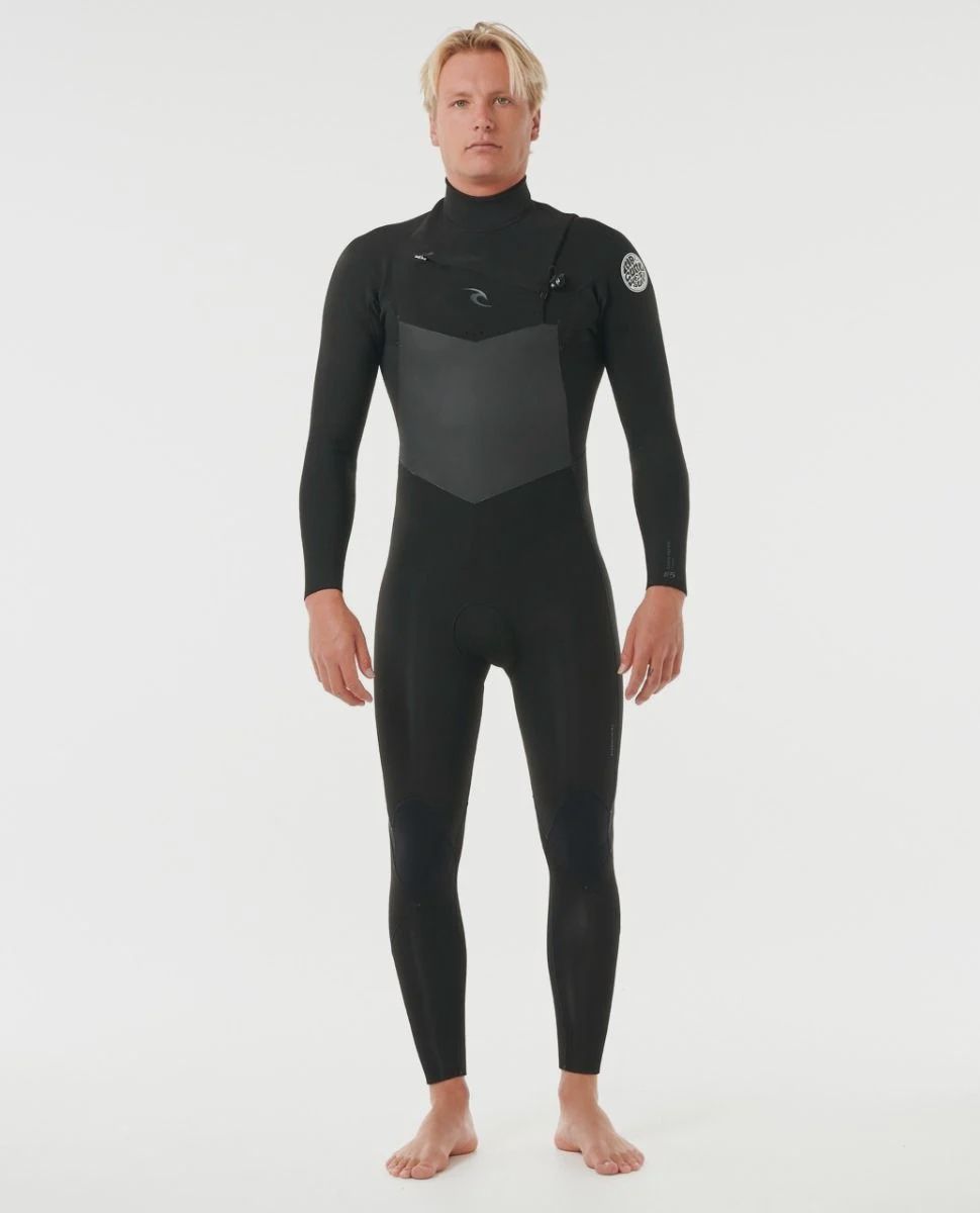 Rip Curl Mens Dawn Patrol 5/3 Chest Zip Wetsuit - Black, Size: S