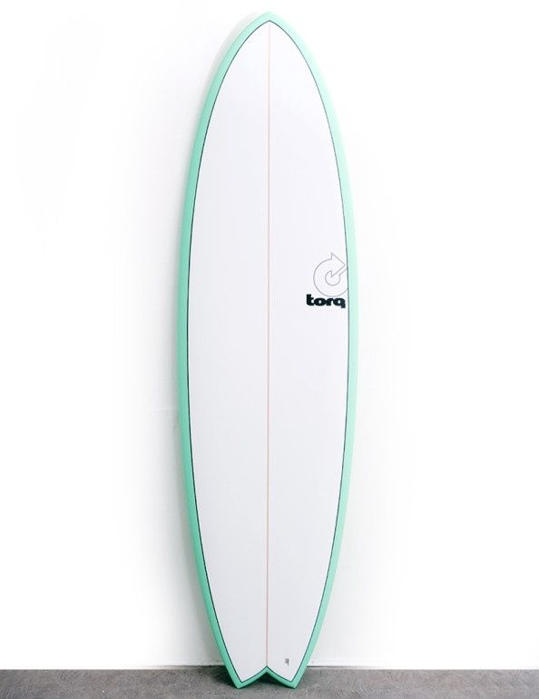 Torq Mod Fish 6’6 Surfboard – Sea Green Pinline White Deck