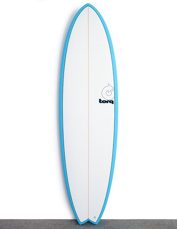 Torq Mod Fish 6’6 Surfboard – Light Blue Pinline White Deck