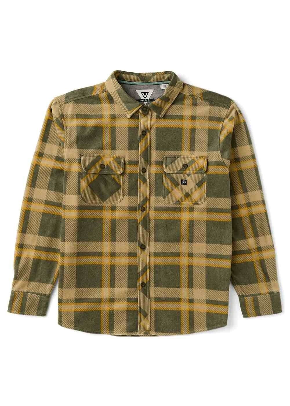 Vissla Eco ZY Long Sleeve Polar Flannel – Surplus, Size: S