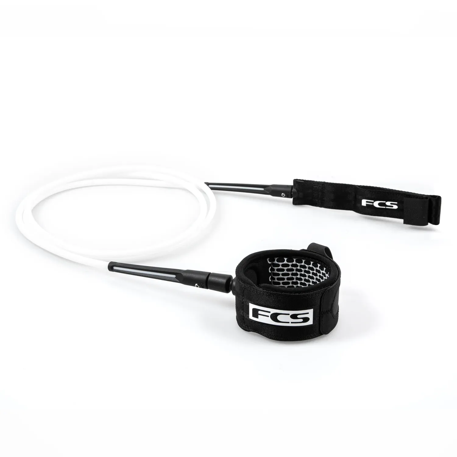 FCS All Round Essential Leash, Colour: White/Black, Length: 6ft