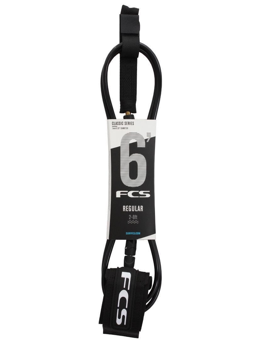 FCS All Round Regular Classic Leash, Colour: Tranquil Blue/Black, Length: 6ft