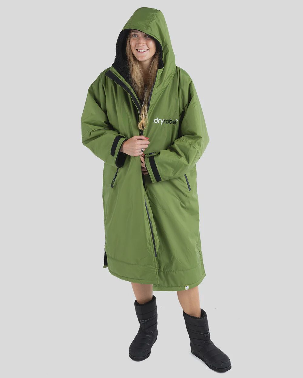 Dryrobe Advance Long Sleeve, Colour: Dark Green/Black, Size: S