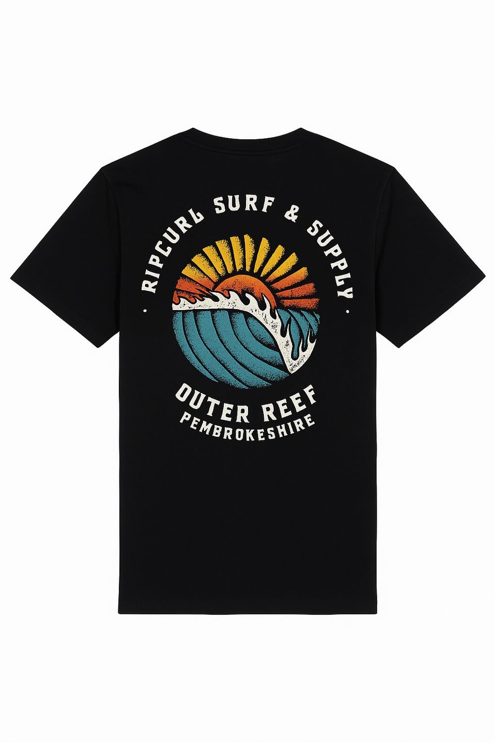 Rip Curl x Outer Reef 25' Pembrokeshire Sunset Tee – Black, Size: XS