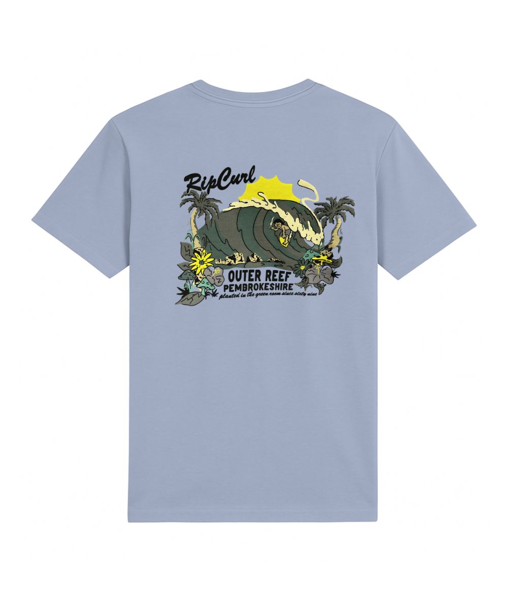 Rip Curl x Outer Reef 25' Kids Pembrokeshire Tee – Blue, Size: Age 8