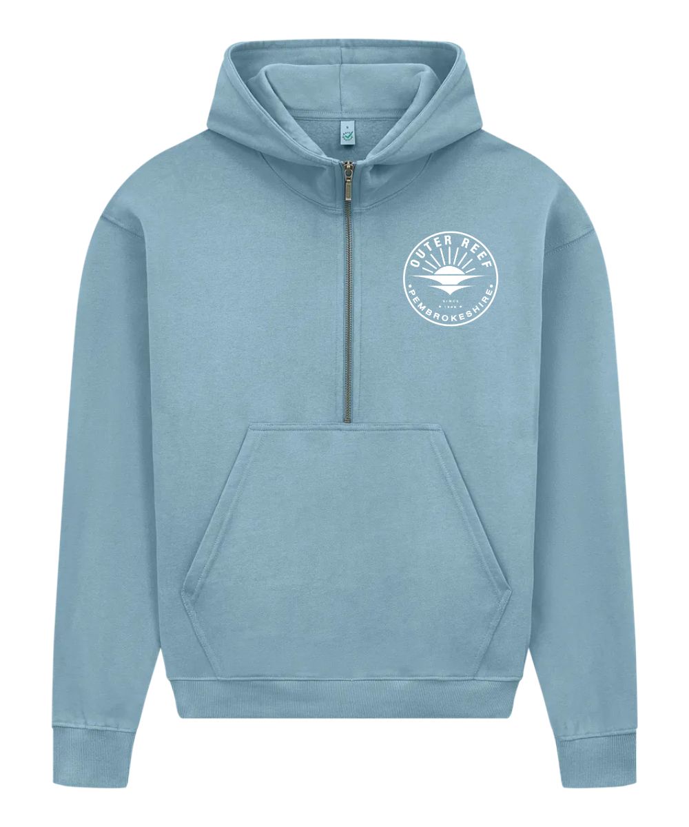 Salty Sisters Quarter Zip Hoodie, Colour: Blue Dusk, Size: S