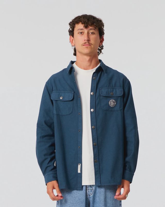 Critical Slide Sun Cured Overshirt - Worker Blue