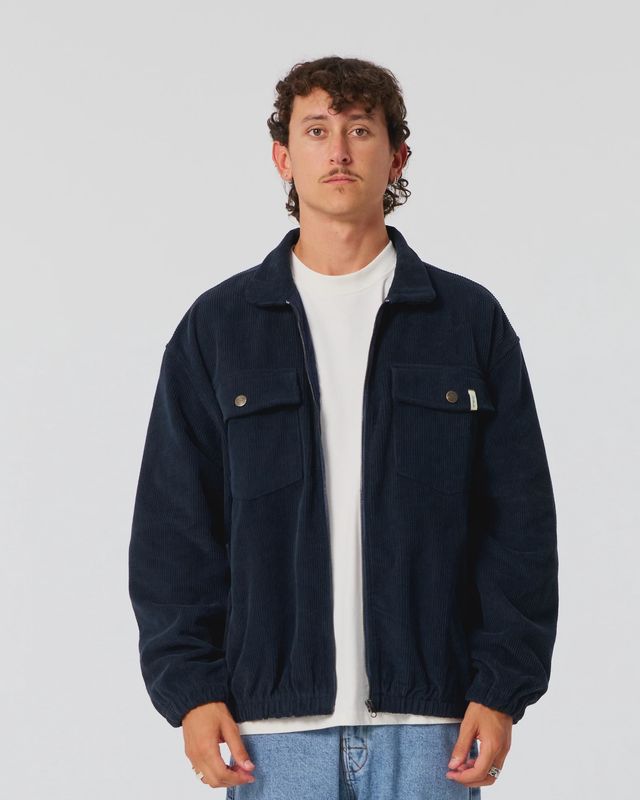 Critical Slide Blackbird Cord Jacket - Worker Blue