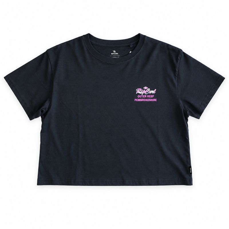 Rip Curl x Outer Reef - Layday Desto Crop Tee - Washed Black