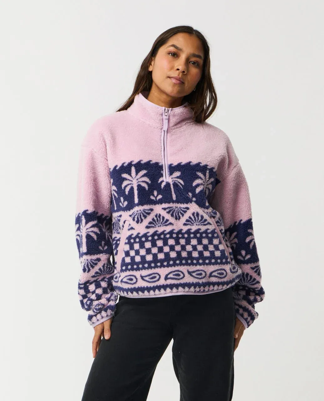 Rip Curl Women's Bossa Nova Quarter Zip Polar Fleece - Lilac, Size: XS