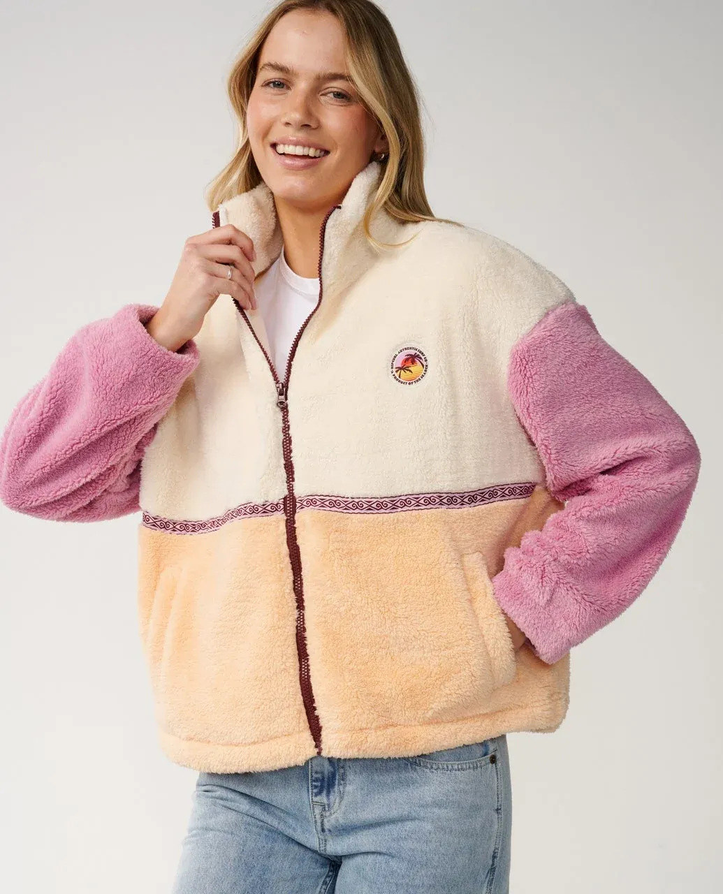 Rip Curl Women's Surf Revival Heritage ZT Polar Fleece - Shell, Size: XS