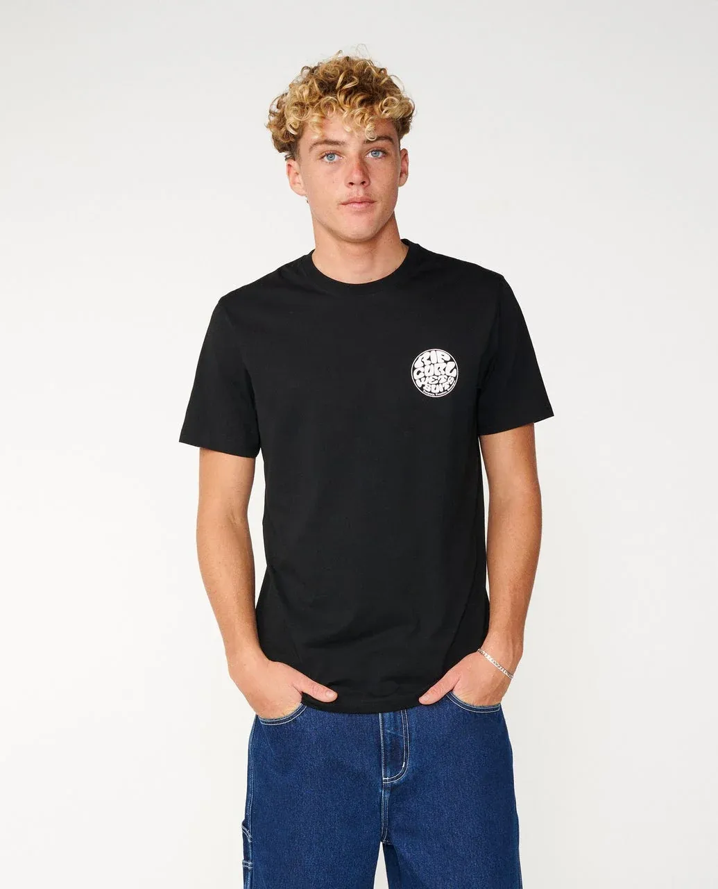 Rip Curl Men's Wettie Icon Tee - Black, Size: S