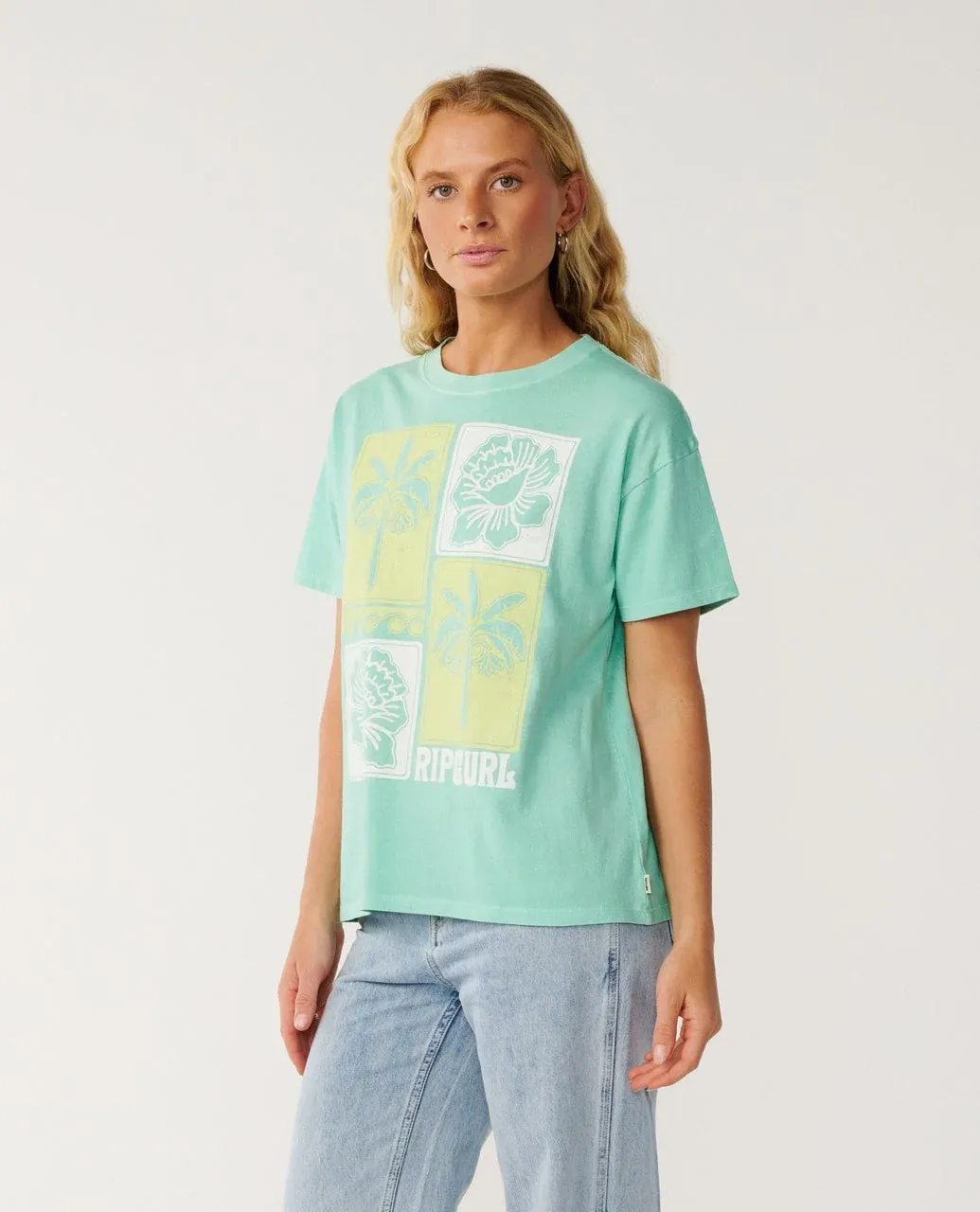 Rip Curl Women's Bossa Nova Relax Tee - Dusty Aqua, Size: XS