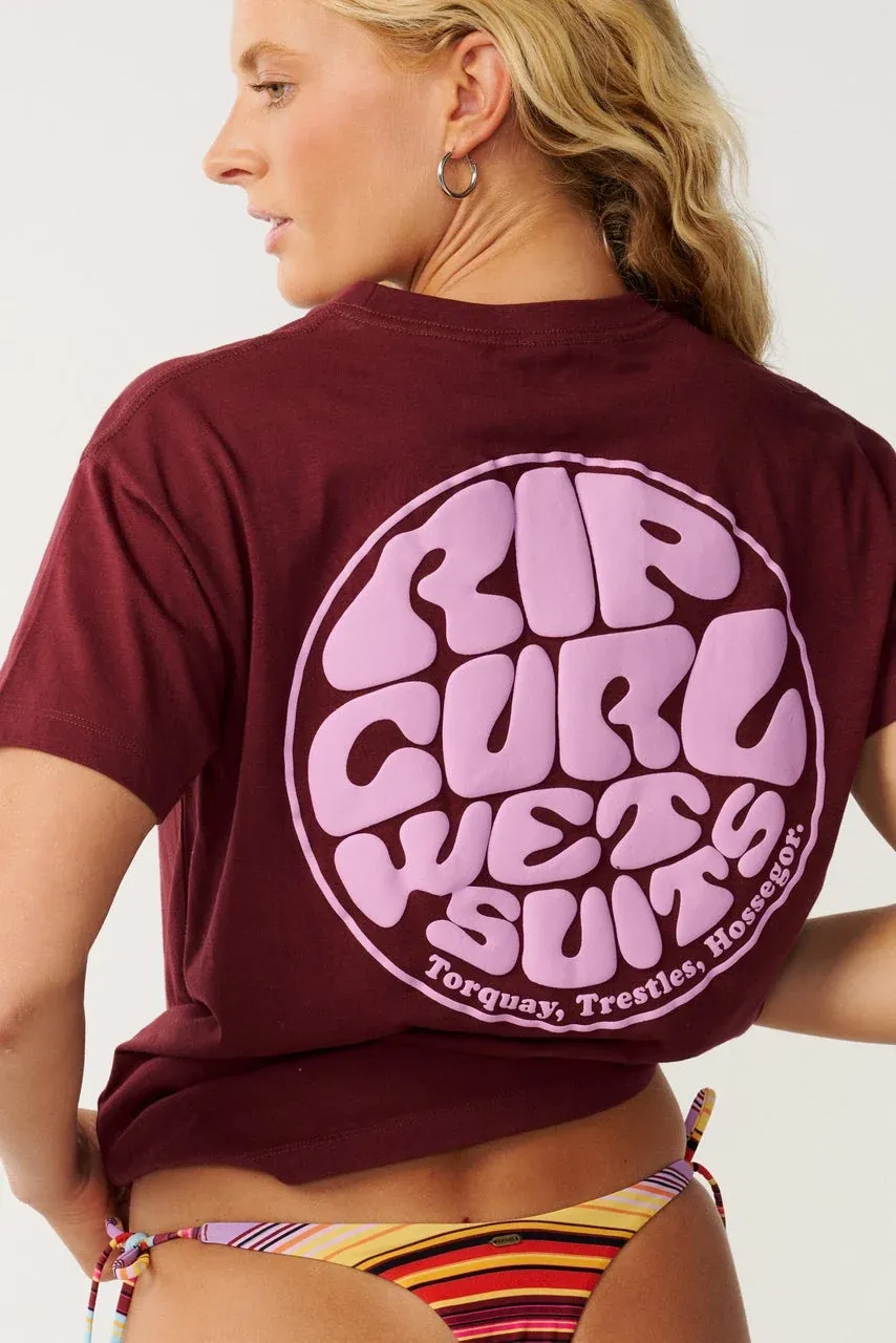 Rip Curl Icons of Surf Relaxed Tee - Dark Plum