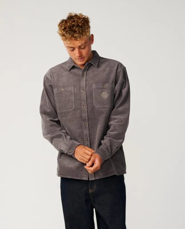 Rip Curl Premium Surf Cord Long Sleeve Shirt - Deep Mushroom
