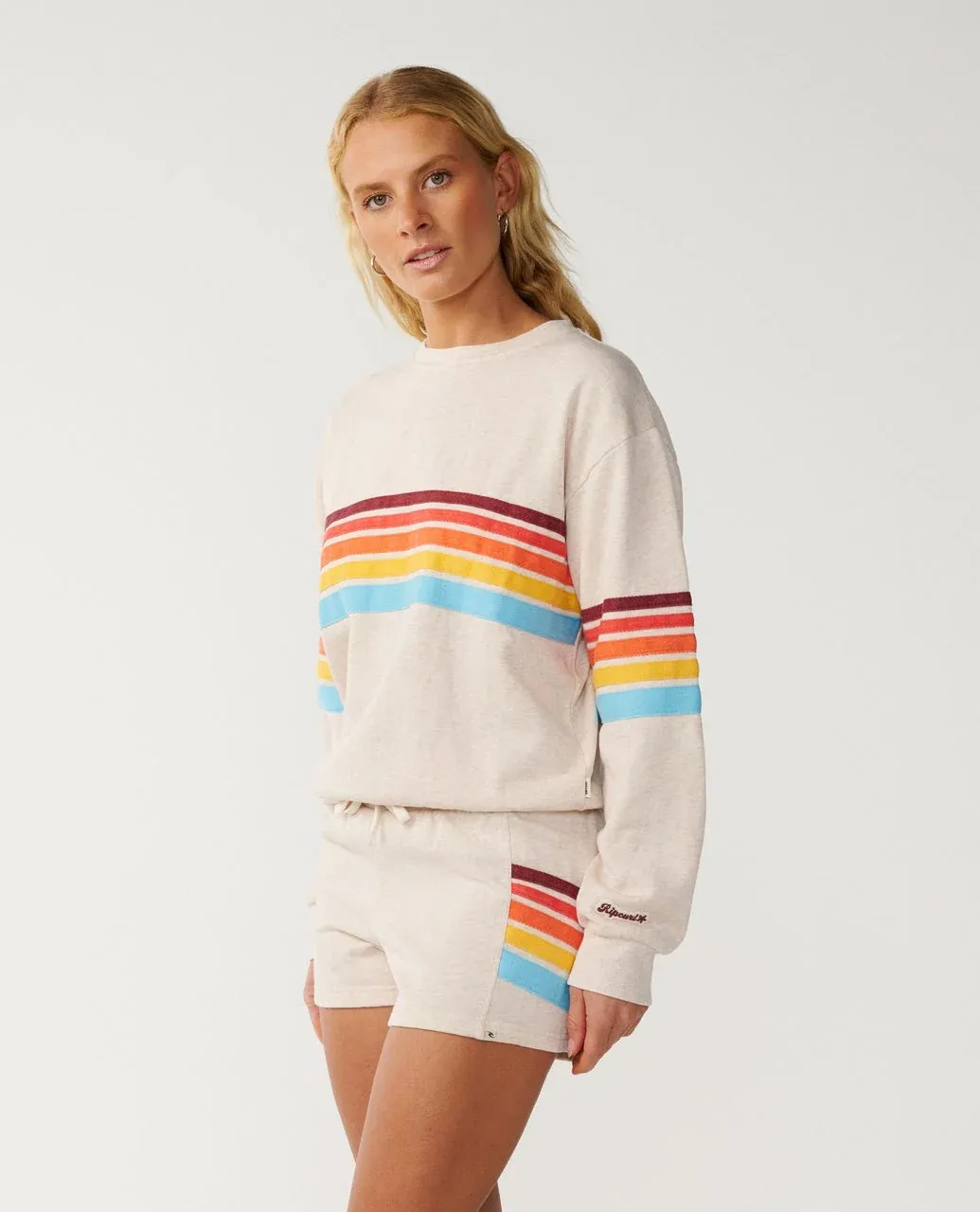 Rip Curl Surf Revival Relaxed Crew - Oatmeal Marle, Size: XS