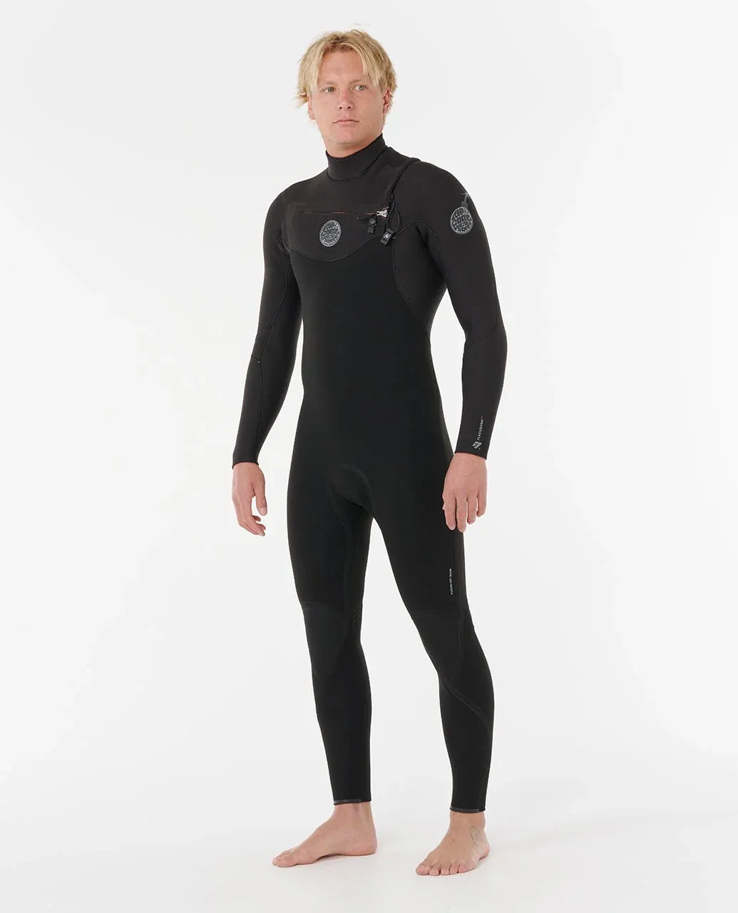 Rip Curl Men's Flashbomb 4/3 Chest Zip Wetsuit - Black, Size: S