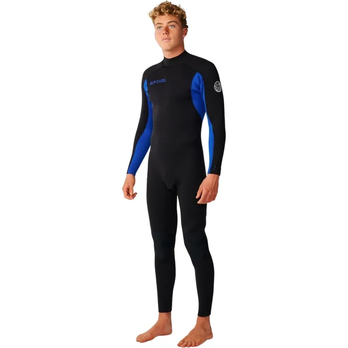 Rip Curl Men's Trad Back Zip 3/2 Flatlock Wetsuit, Colour: Blue, Size: S