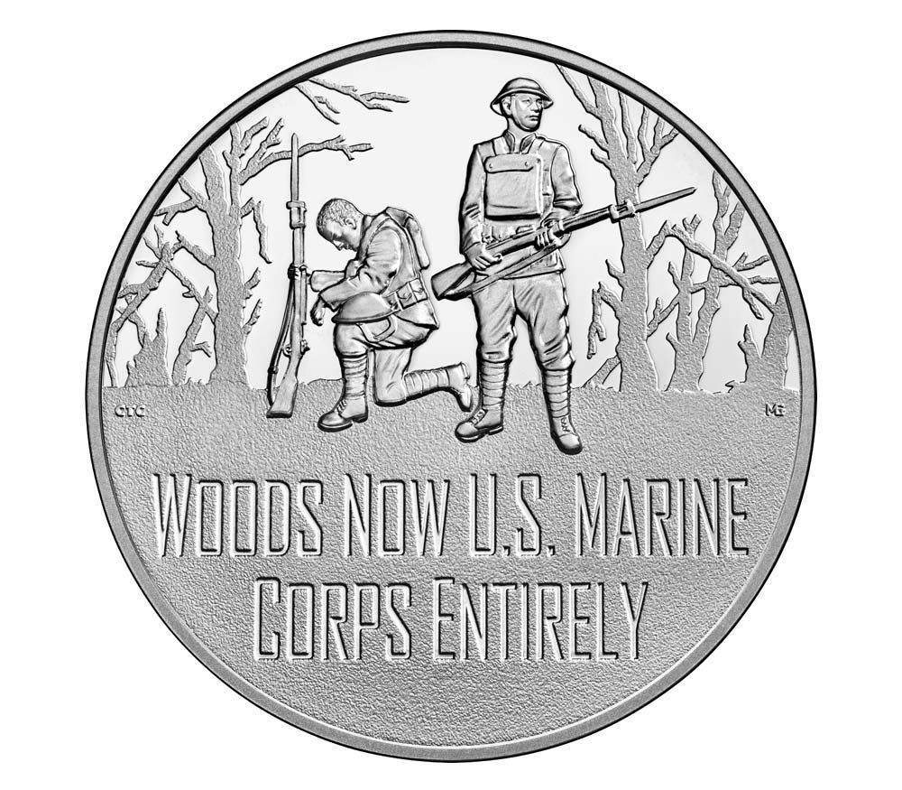 2018 Centennial WW1 Silver Dollar and Medal -Marines