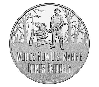2018 Centennial WW1 Silver Dollar and Medal -Marines