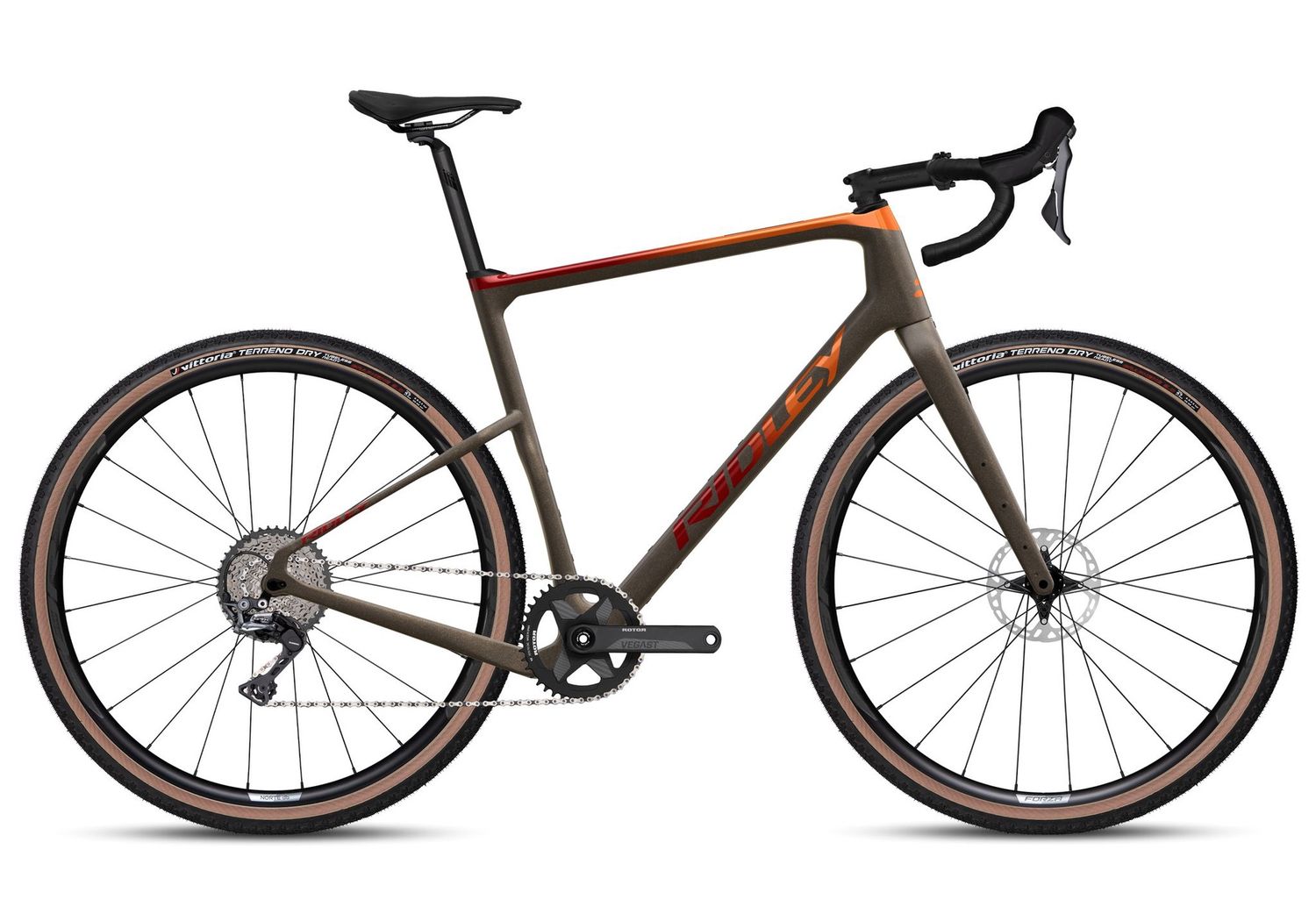 Ridley Kanzo Adventure GRX 800, Size: Medium, Colour: Dark Brown Metallic / Fade Orange-Bordeaux