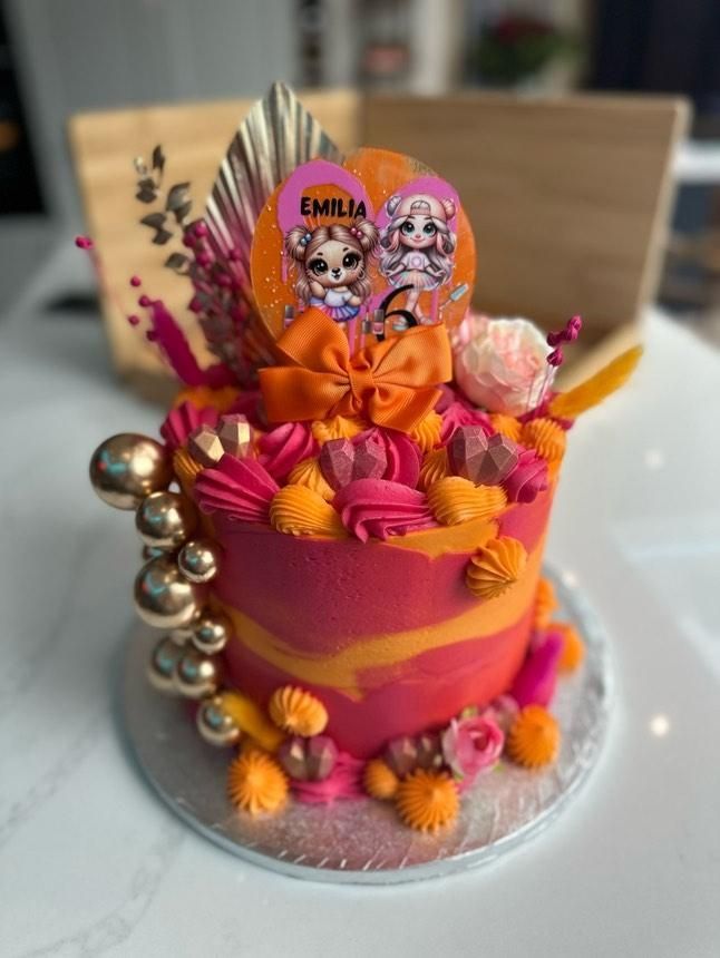Personalised Themed Cake topper with bow