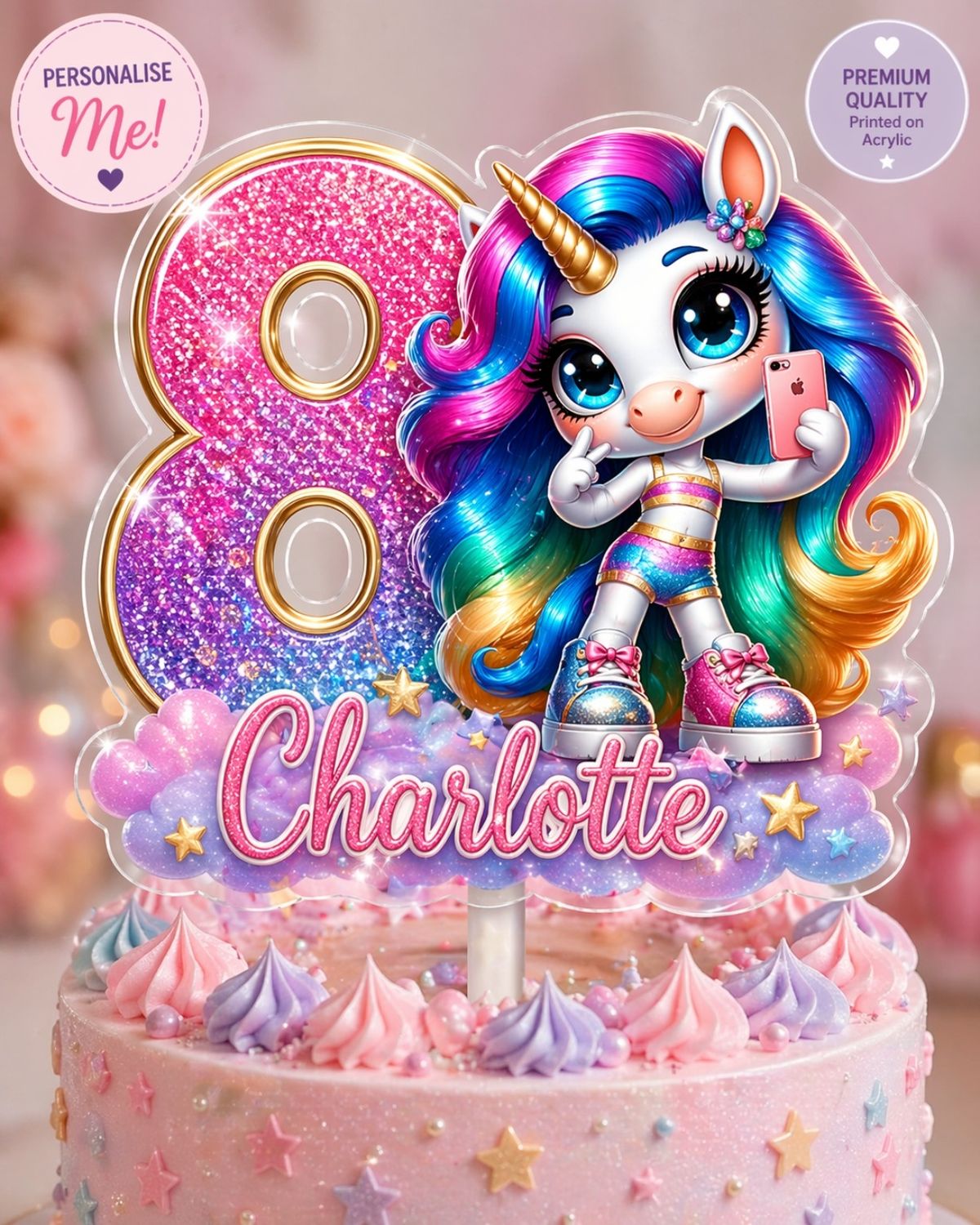 Unicorn Party Cake Topper | Birthday Cake Decor UK