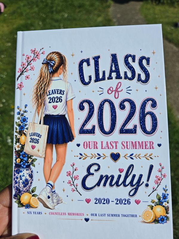 School Leavers Book 2026 Personalised – Class of 2026 Memory Book, Leavers Gift, End of School Gift, Personalised Notebook UK