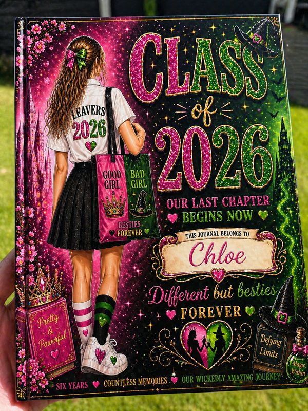 Personalised Leavers 2026 Memory Book | School Signing Book | End of Year Keepsake | Custom Name Gift | Year 6 Leavers