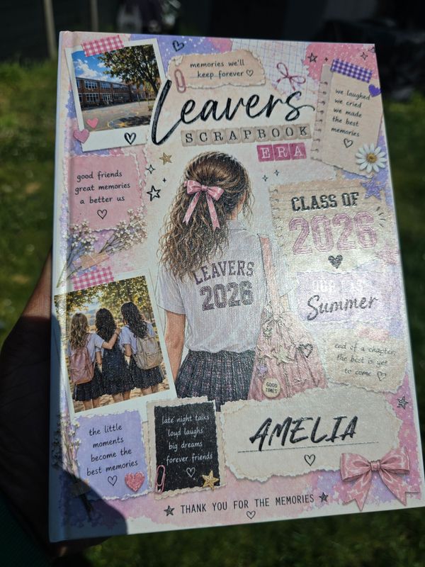 Personalised School Leavers Memory Book 2026 | Class of 2026 Gift | Primary School Leavers Keepsake | Custom Name Notebook UK